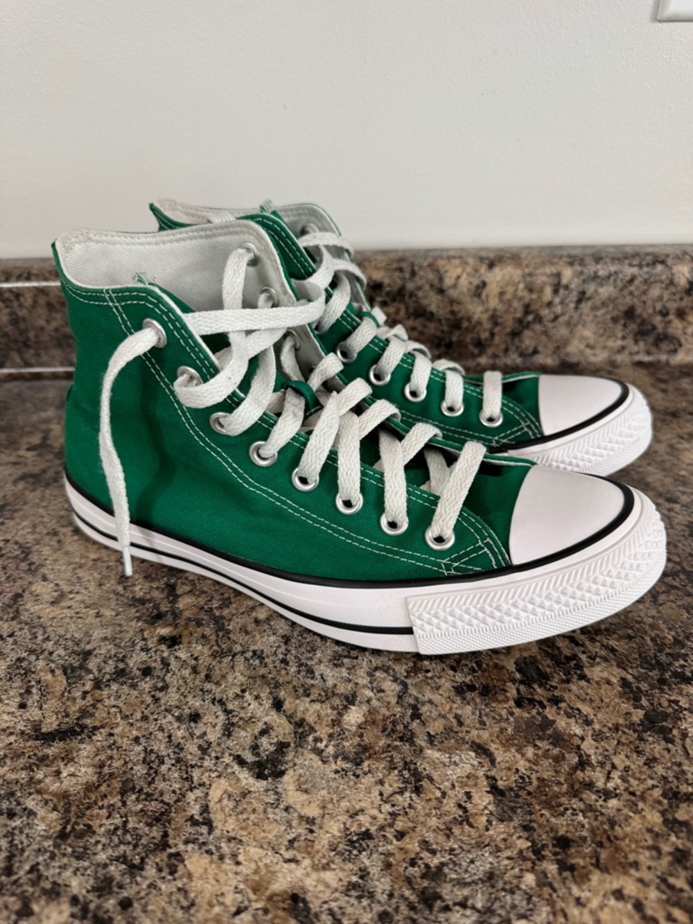 Converse Green High-Top Canvas Sneakers with White Accents